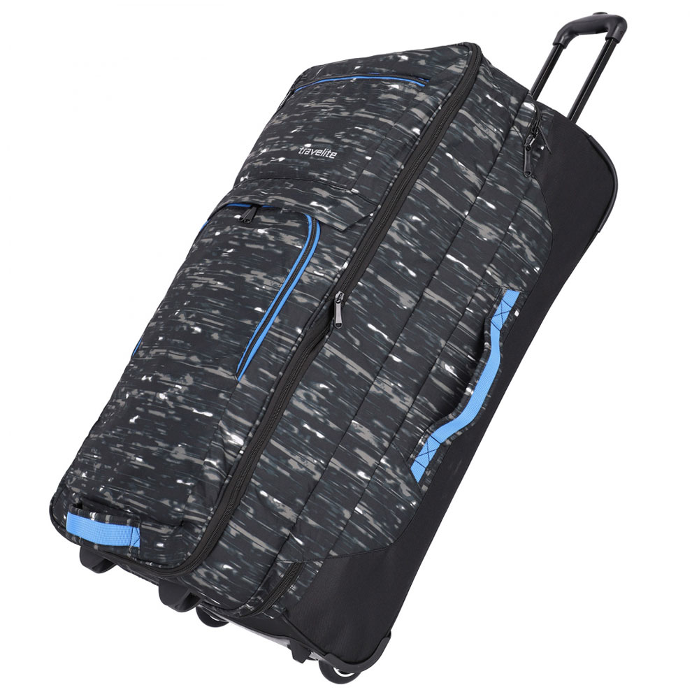 Travelite Basics Doubledecker Wheeled Duffle Black Print travelite kopen in de aanbieding Travelite Basics Doubledecker Wheeled Duffle Black Print travelite kopen in de aanbieding