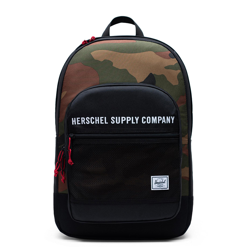 Herschel Kaine Rugzak Black Woodland Camo - Casual rugtassen