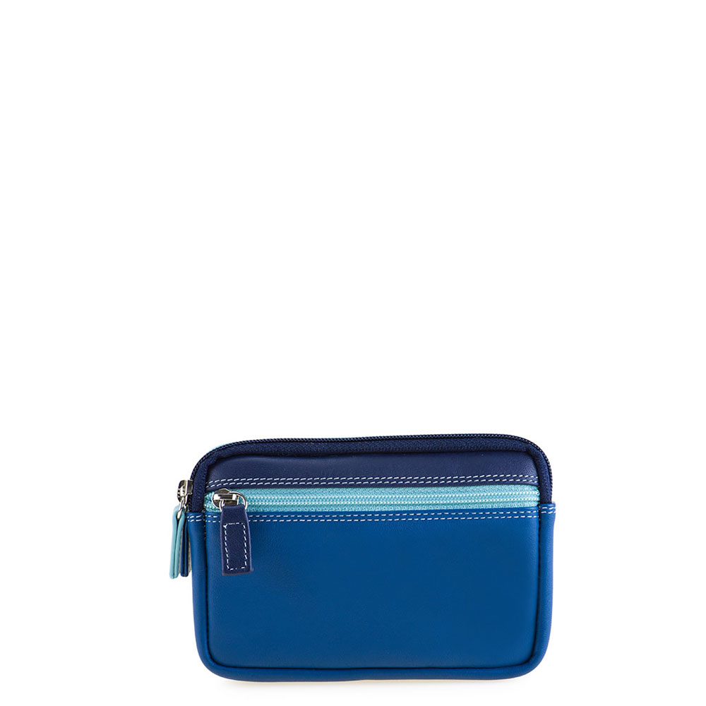 Mywalit Small Leather Double Zip Purse Portemonnee Denim - Dames portemonnees