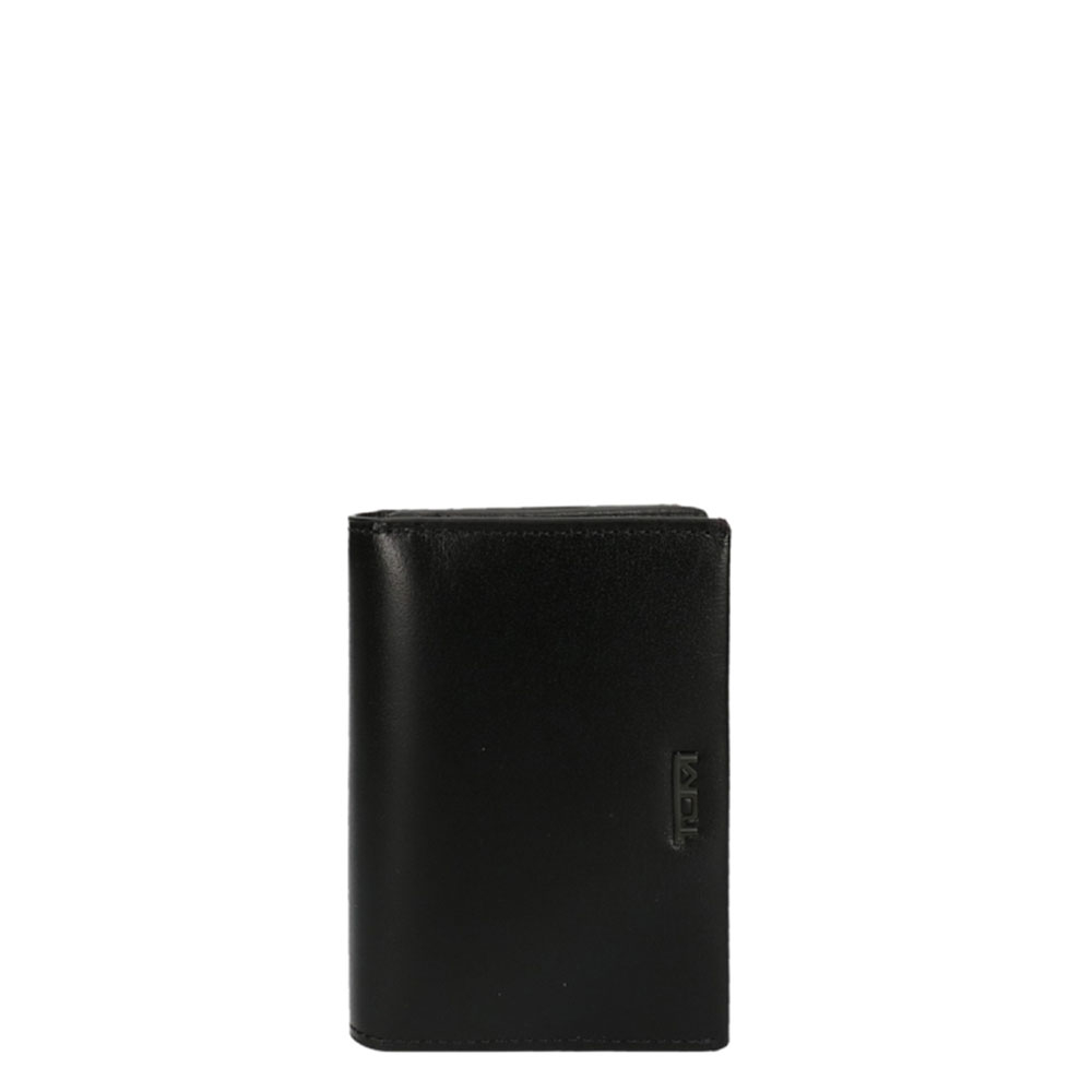 Tumi Nassau SLG Gusseted Card Case Wallet Black Smooth - Heren portemonnees