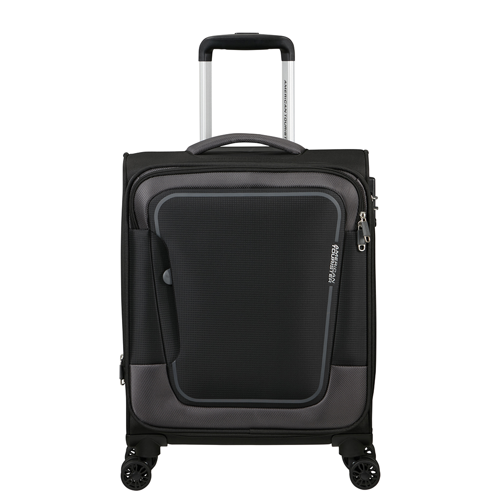 American Tourister Pulsonic Spinner 55 Expandable Asphalt Black