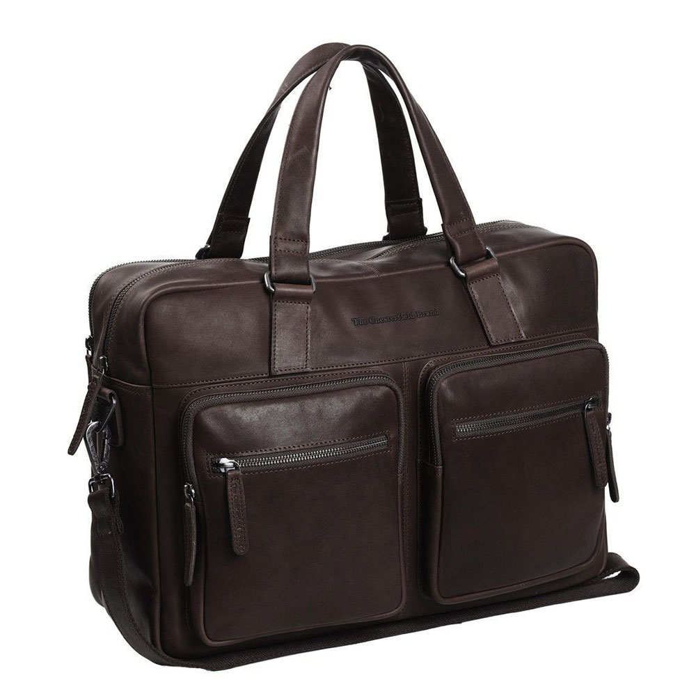 Chesterfield Misha Laptoptas 17 Brown - Laptop schoudertassen