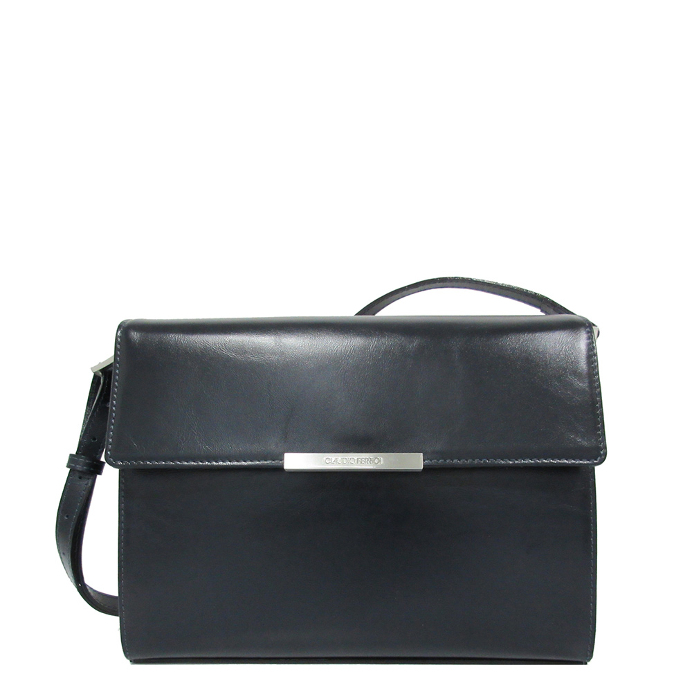 Claudio Ferrici Classico Flapbag Schoudertas Navy - Schoudertassen