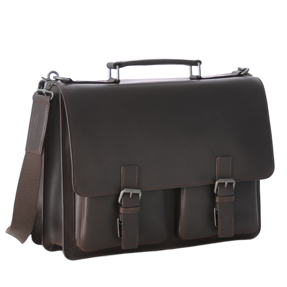 Leonhard Heyden Dakota Briefcase 2 Compartments Brown - Laptop schoudertassen