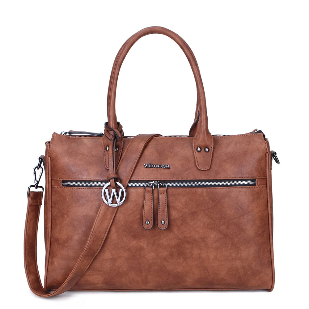 Wimona Fabiana Two Schoudertas Cognac - Schoudertassen