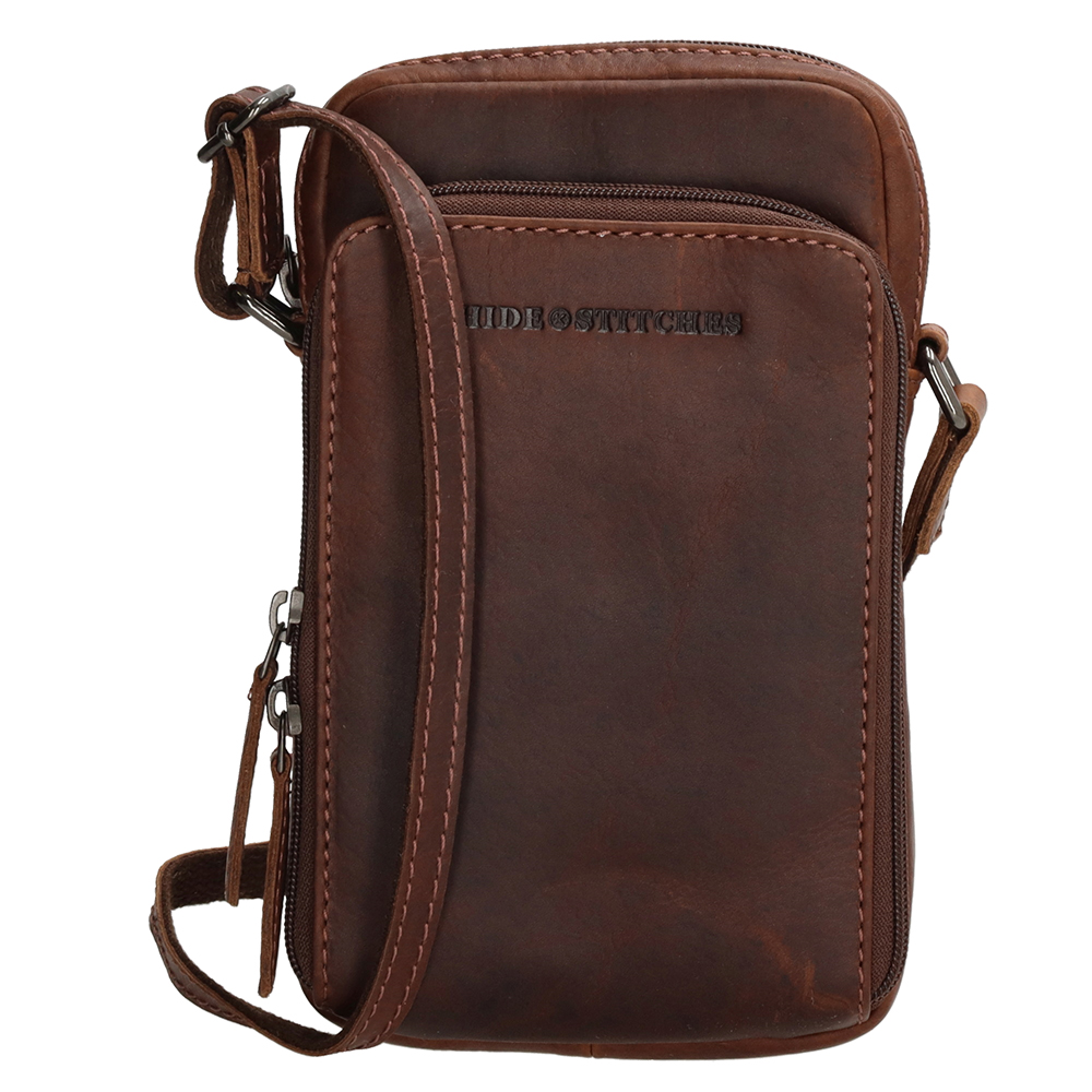 Hide & Stitches Japura Telefoontasje - Donkerbruin