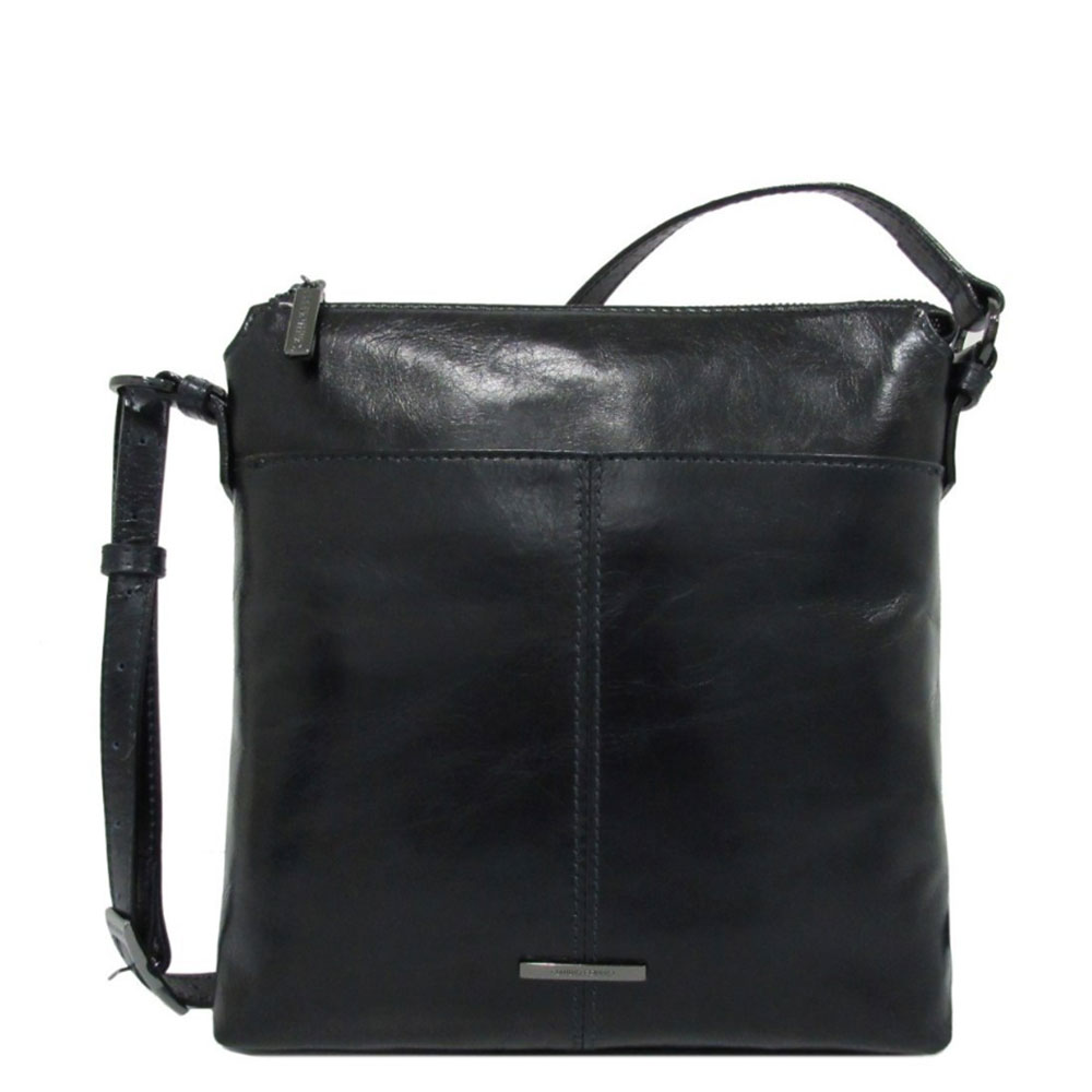 Claudio Ferrici Pelle Vecchia Flat Zipbag Schoudertas Navy - Schoudertassen