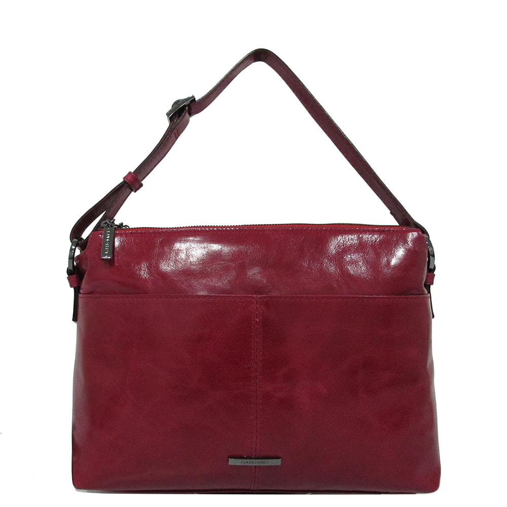 Claudio Ferrici Pelle Vecchia Flat Zipbag Large Schoudertas Red - Schoudertassen