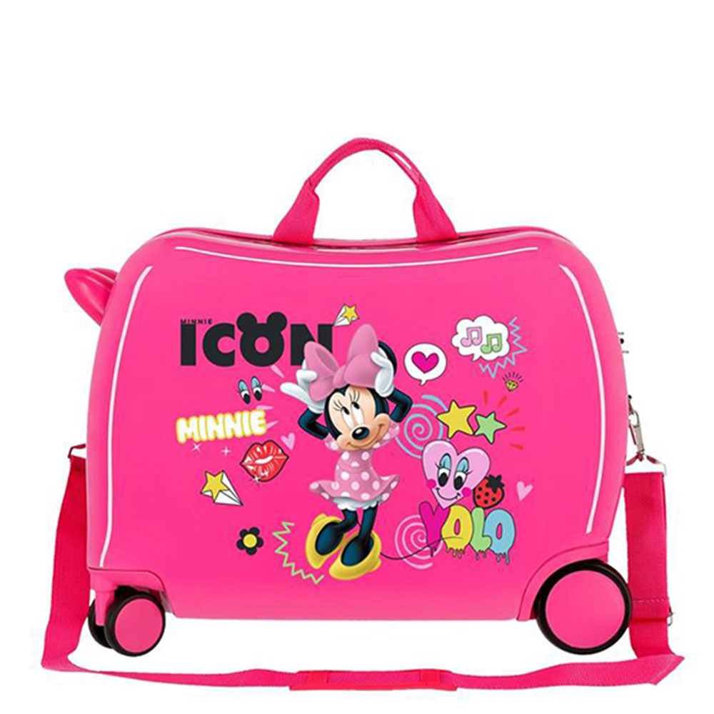 Disney Rolling Suitcase 4 Wheels Enjoy Minnie Mouse Icon Roze