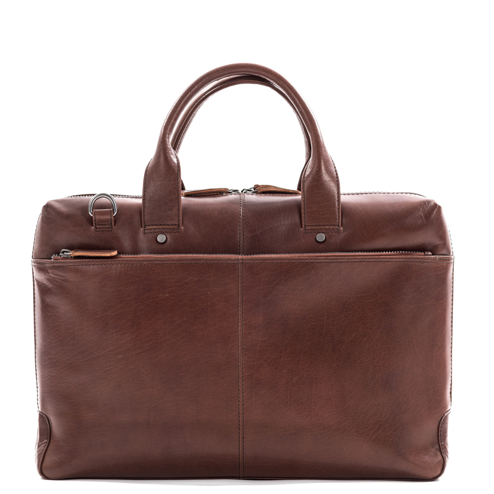 Plevier Flint Laptoptas 2-Vaks 15.6 Bruin - Laptop schoudertassen