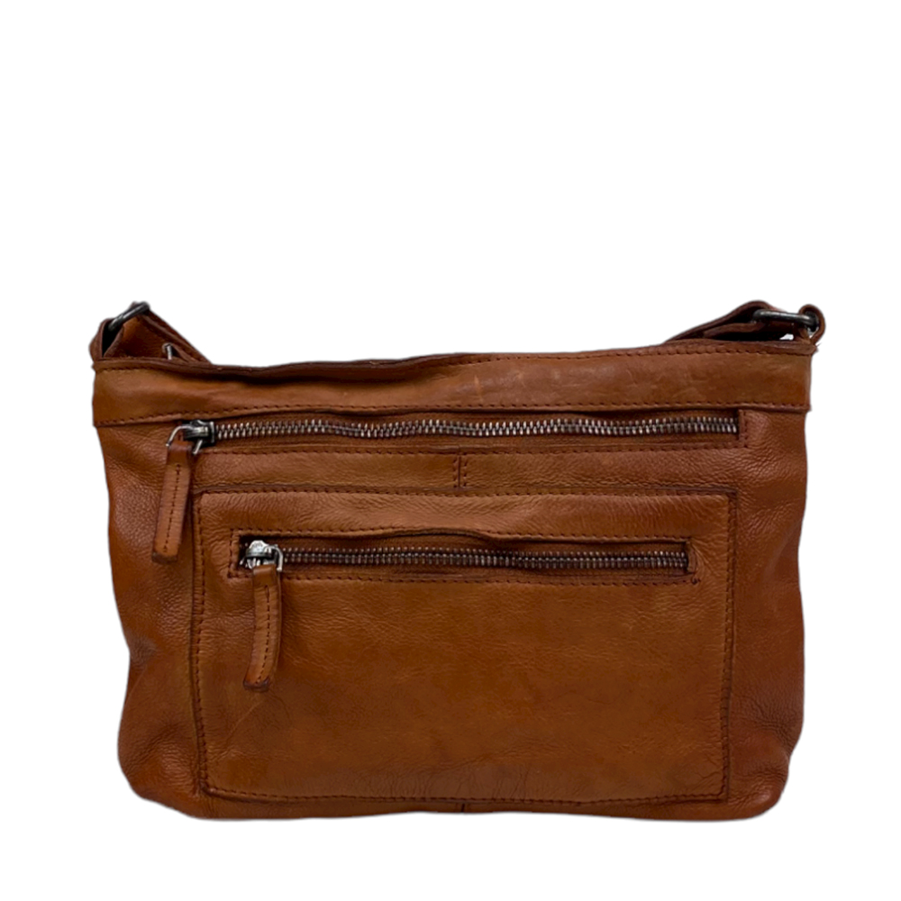 DSTRCT Kleine Schoudertas / Crossbody Tas  Dames -  Leer - Harrington Road     -  Cognac