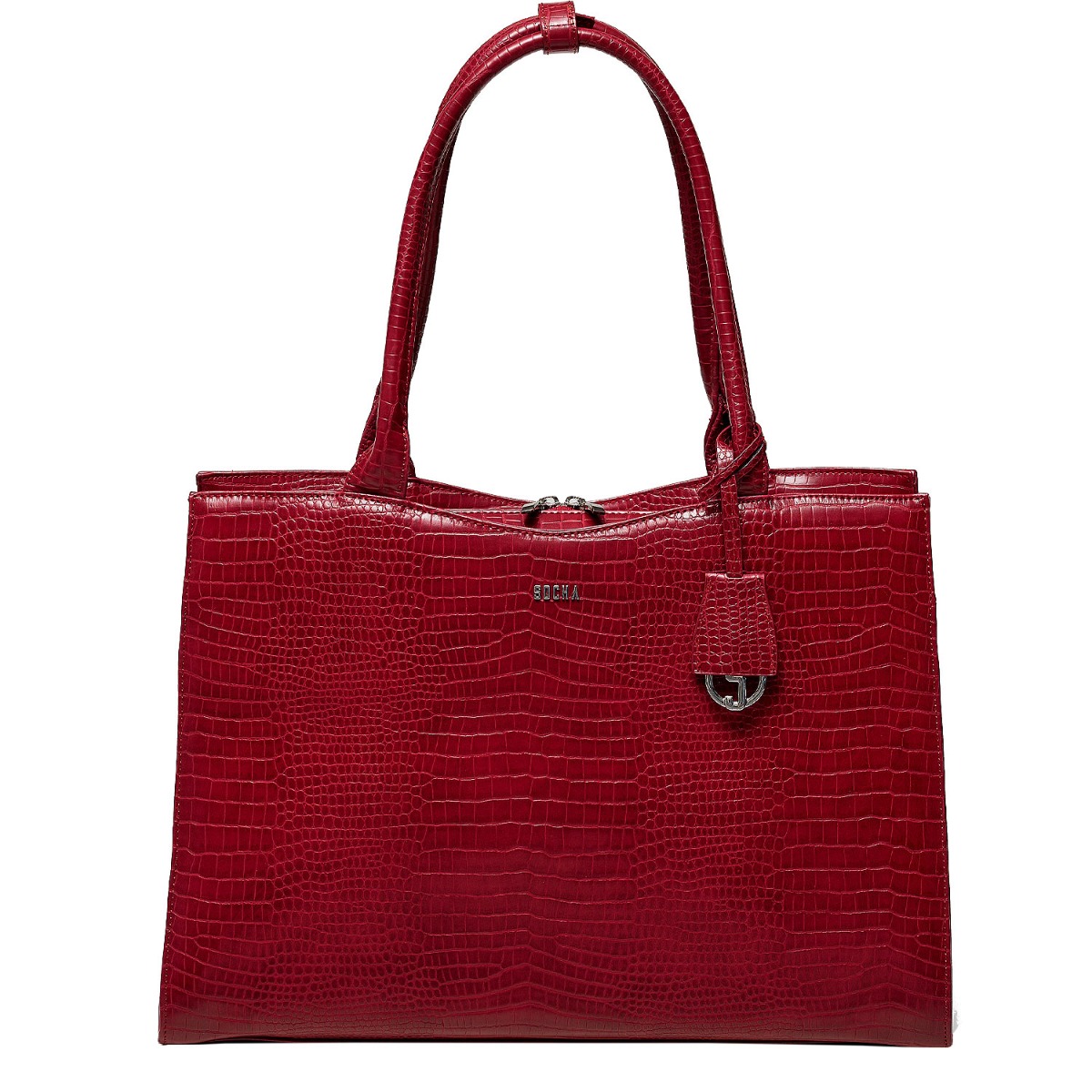 Socha Businessbag Croco 14-15.6 Crocodile Burgundy
