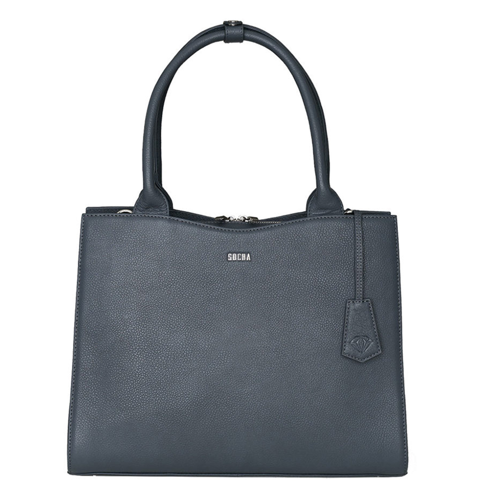 Socha Diamond Leather Businessbag 10-14 Grey - Laptop schoudertassen