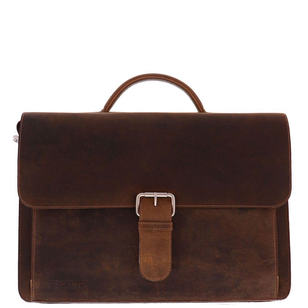 Plevier Retro Darwin Vintage Laptop Bag 2-Vaks 15.6 Brown