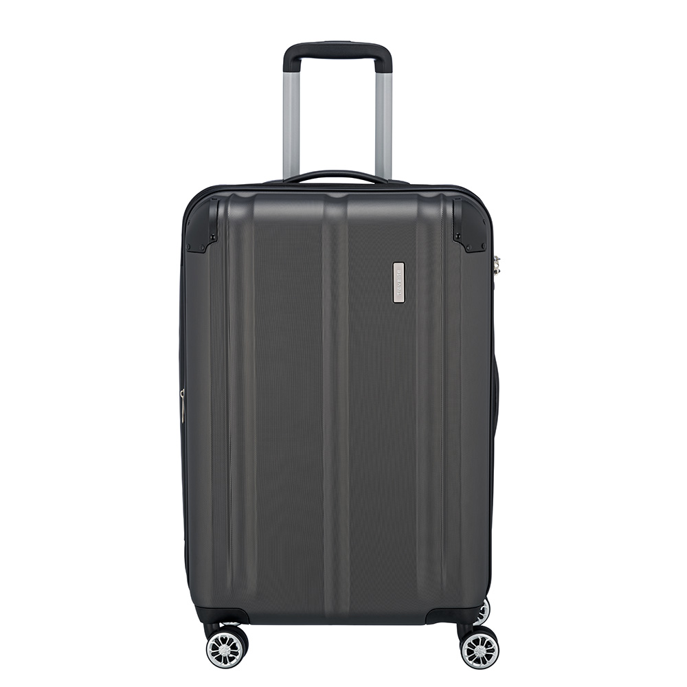Travelite City 4 Wheel Trolley M Expandable Antraciet - Harde koffers