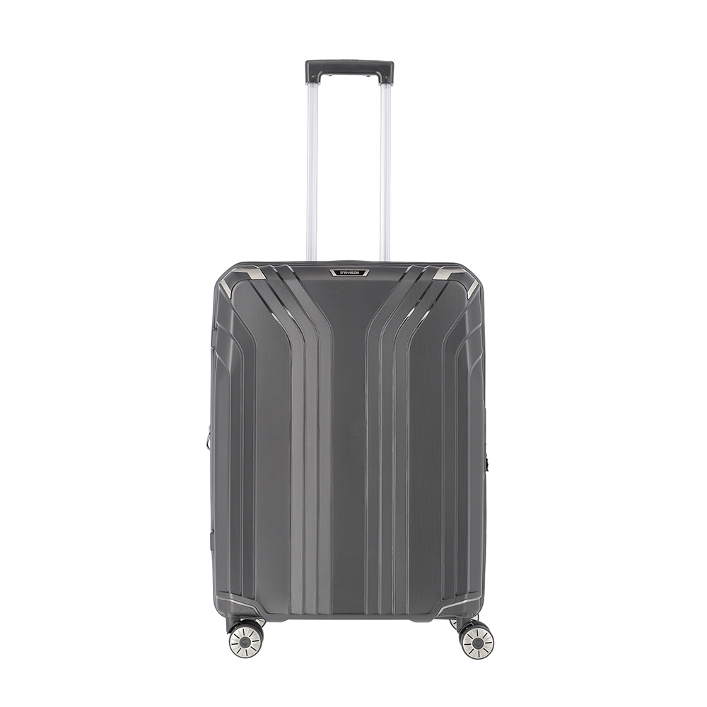 Travelite Elvaa M expandable 4-wiel reiskoffer zwart