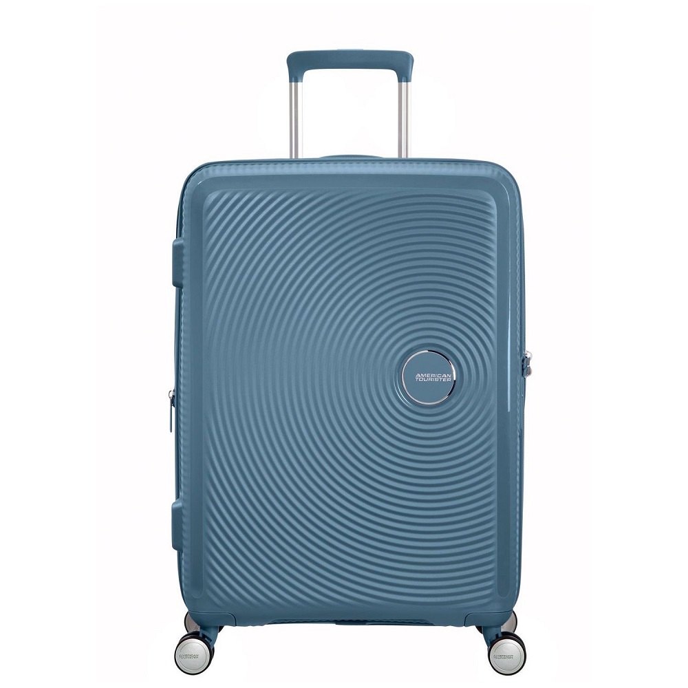 American Tourister Soundbox Spinner 67 Expandable Stone Blue