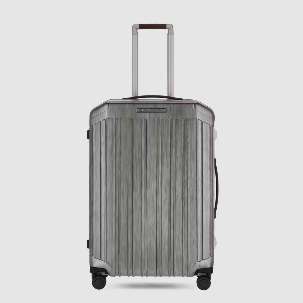 Piquadro PQ Light Frame Medium Spinner 68 cm Grey With Tobacco Leather