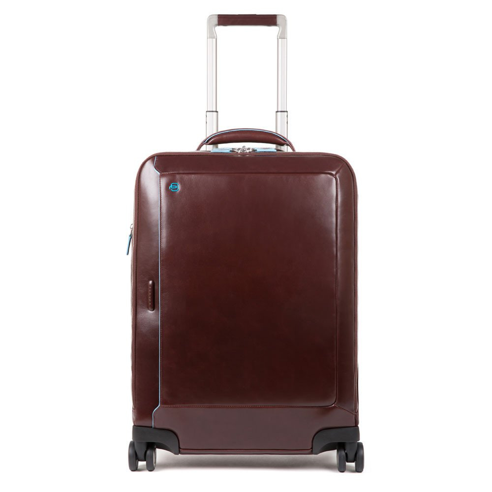 Piquadro Blue Square Cabin Trolley Front Pocket 15.6 Mahogany - Zachte koffers