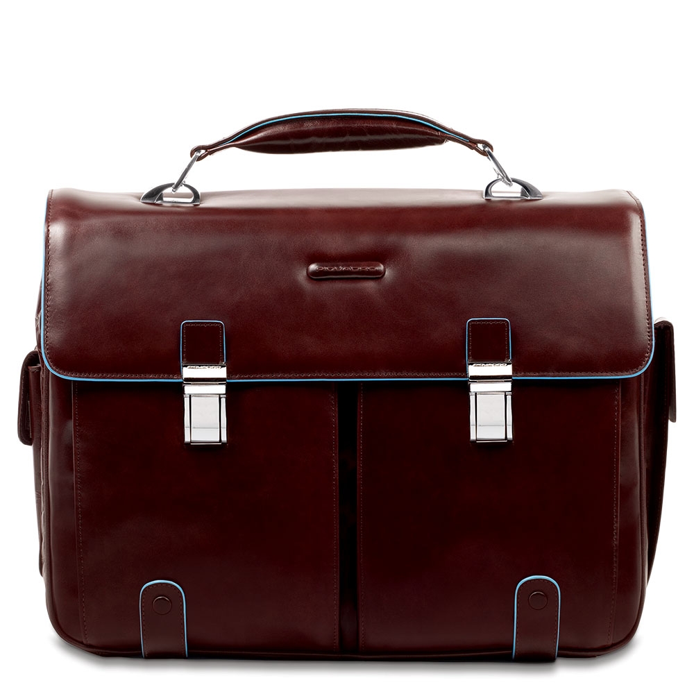 Piquadro Blue Square Computer Briefcase 15.6 Mahogany