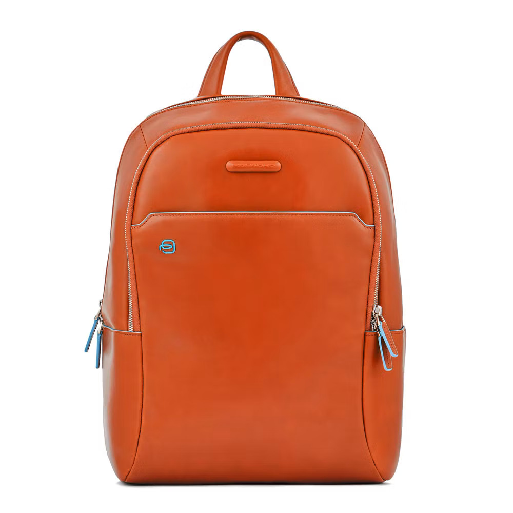 Piquadro Blue Square Computer Backpack 14 Cuoio Orange Cognac