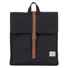 Herschel City Rugzak Mid-Volume Black/Tan Synthetic Leather
