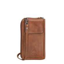 Hide & Stitches Paint Rock Telefoontasje Wallet Cognac