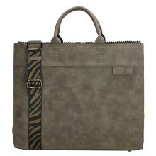 Zebra Natural Bag Kartel Merel Handtas Olijfgroen