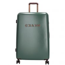 Charm London Travel Trolley L Donkergroen