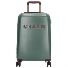 Charm London Travel Trolley S Donkergroen