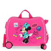 Disney Rolling Suitcase 4 Wheels Enjoy Minnie Mouse Hi Love Roze