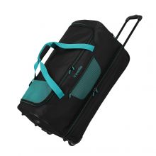 Travelite Basics Wheeled Duffle 70cm Expandable Black/Petrol