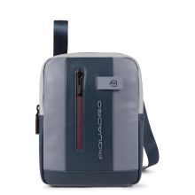 Piquadro Urban Pad 10.5"/ iPad 9.7" Crossbody Bag Gray/ Bordeaux