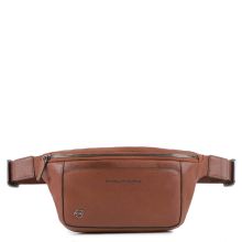 Piquadro Black Square Bum Bag iPad Tobacco Leather