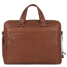 Piquadro Black Square Briefcase 15" Tobacco