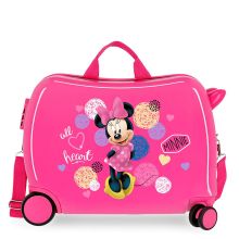Disney Rolling Suitcase 4 Wheels Minnie Mouse Love Pink