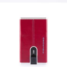 Piquadro Blue Square Creditcard Case With Sliding System Red