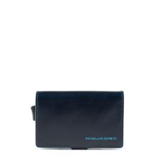 Piquadro Blue Square Credit Card Holder Case Dark Blue