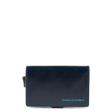 Piquadro Blue Square Credit Card Holder Case Dark Blue