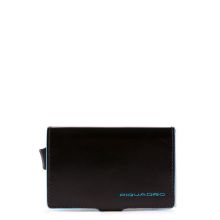 Piquadro Blue Square Credit Card Holder Case Black