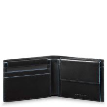 Piquadro Blue Square Men's Wallet With Coin Case Black