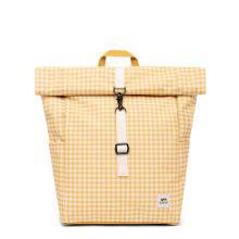 Lefrik Mini Roll Backpack 13" Printed Vichy Mustard