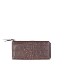 LouLou Essentiels SLB HZ Vintage Croco RFID Wallet Cacao