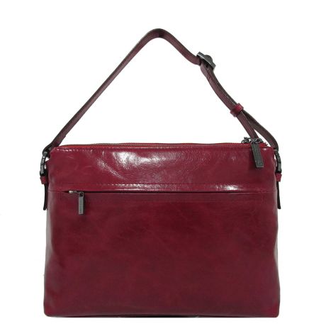 Claudio Ferrici Pelle Vecchia Flat Zipbag Large Schoudertas Red