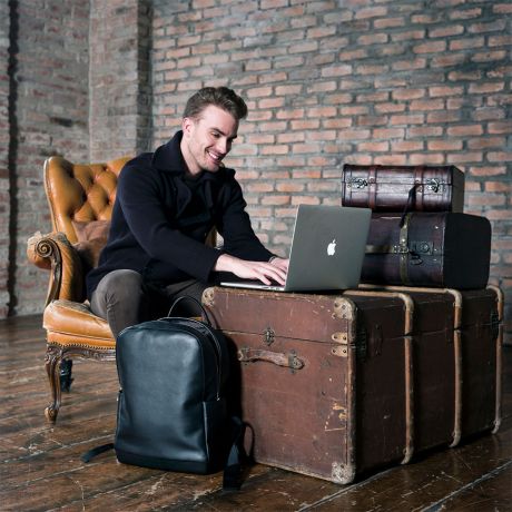 Moleskine Classic Leather Backpack Black