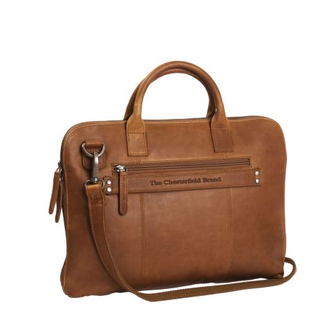 Ga lekker liggen Populair solide Chesterfield Harvey Laptoptas 14" Cognac