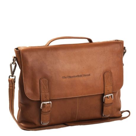 Leren schoudertas 2025 cognac