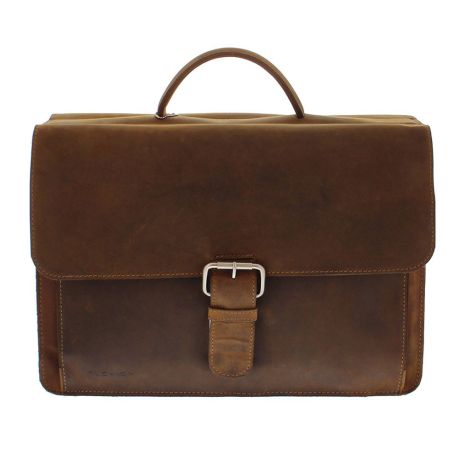 presentatie Ik heb een Engelse les Aanwezigheid Plevier Retro Newton Laptoptas Vintage 3-Vaks 15.6" Brown