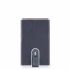 Piquadro Black Square Creditcard Case With Sliding System Ocean Blue