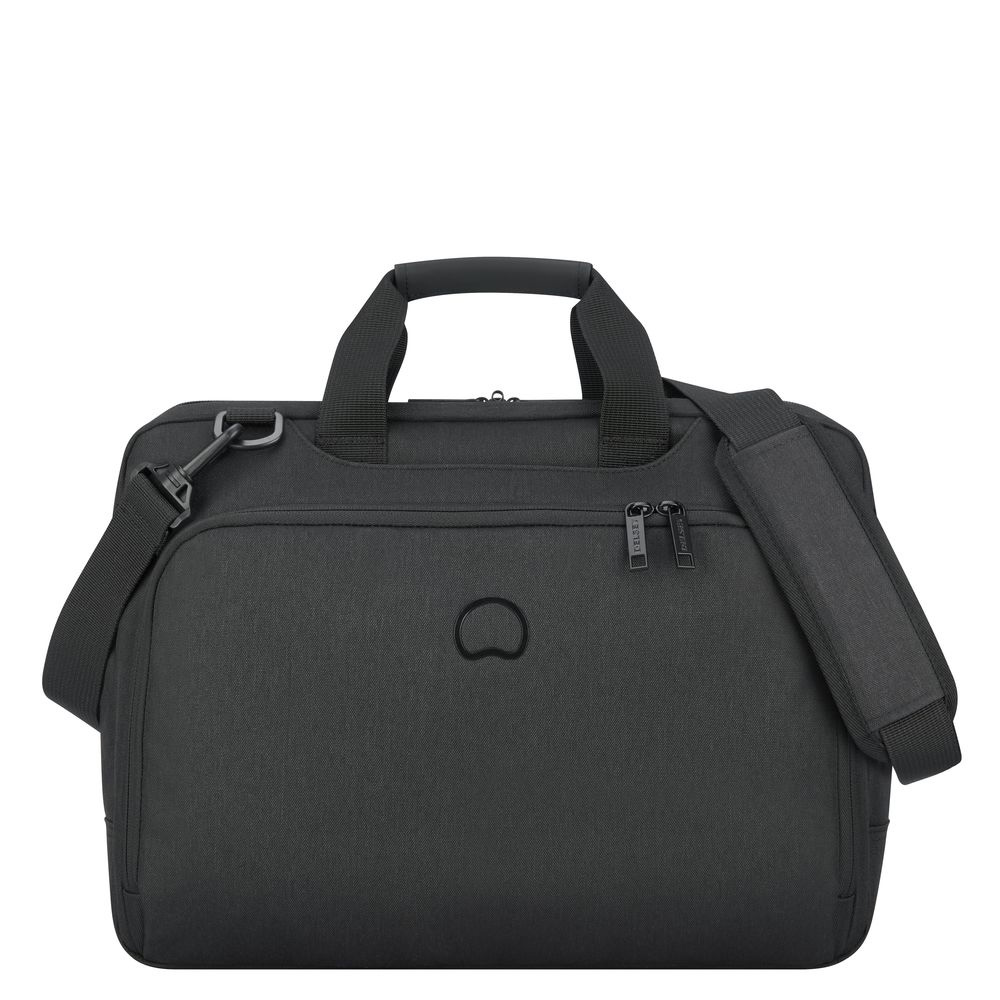 Delsey Esplanade Laptop Bag 2-CPT 15.6 Deep Black - Laptop schoudertassen